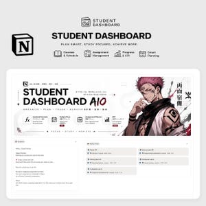 Ultimate Student Planner Dashboard | All-in-One Notion Template for College & School | Ryomen Sukuna