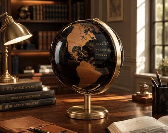 Vintage Style World Globe, Educational Geography Decor, Kids Study Desk Accessory, Office Ornament