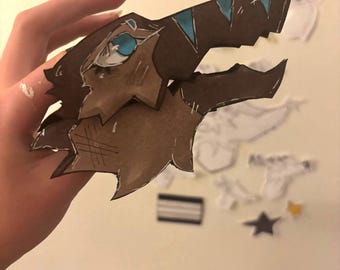 Mini dragon puppet// double sided