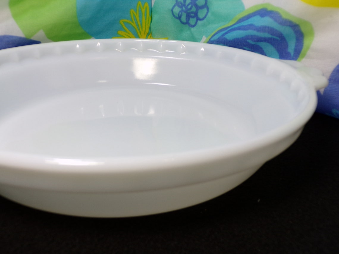 Vintage white pyrex glass pie pan 8 1/2 Etsy