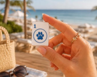 Dog-Themed American Mahjong Set, Palm Beach Puppy Mahjong Tiles, Cute Mahjong Gift for Dog Lovers