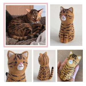 Customizable cat figurine - Original gift, handmade from felted wool