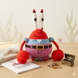 Crochet Pattern Krabs | Amigurumi PDF Tutorial | SpongeBob Character | Instant Download | Beginner Friendly