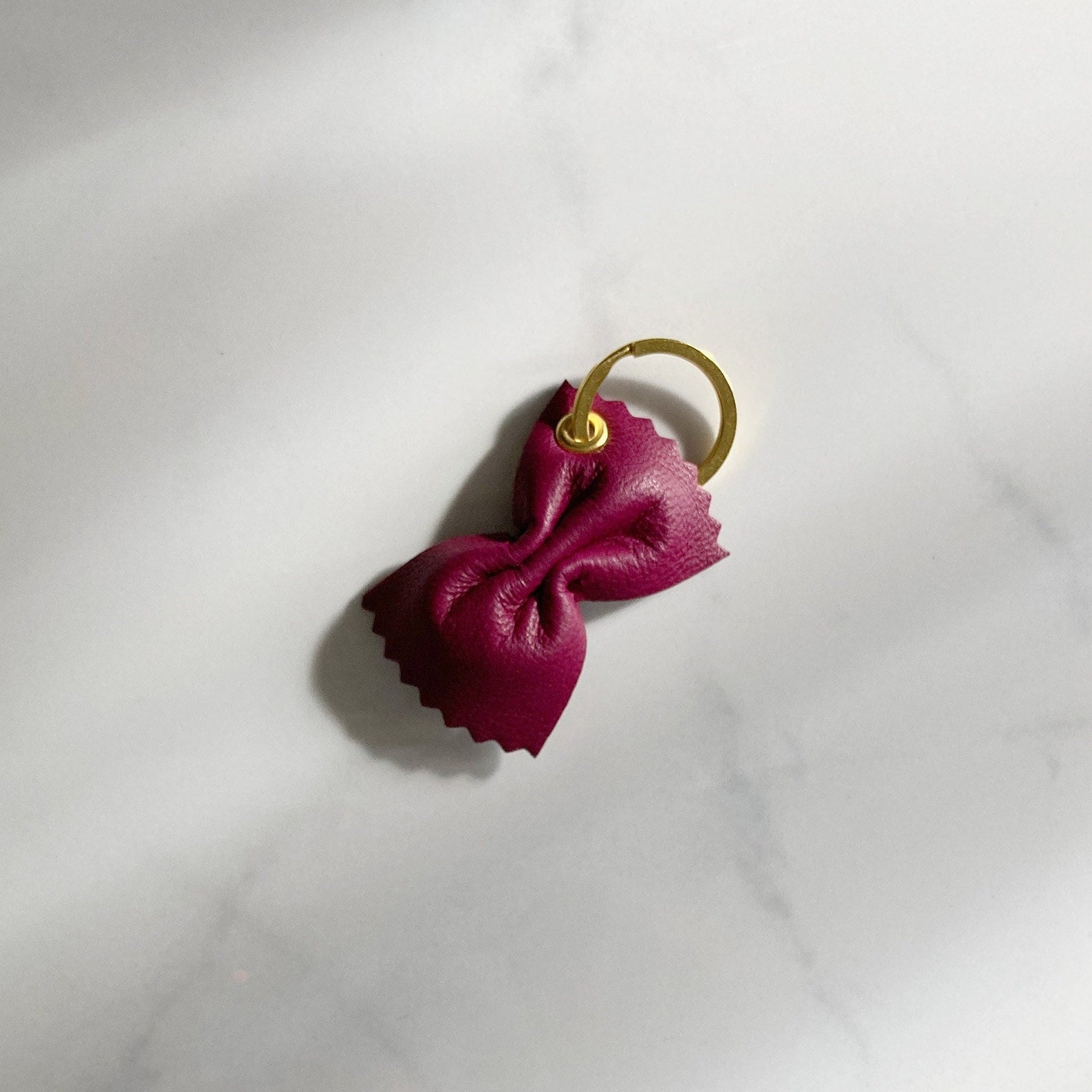 Porte-clés pâtes en cuir