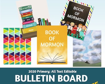 2020 Primary Bulletin Board Printables: Come Follow Me, Book Of Mormon, all text editable