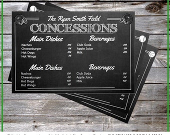 DIY Concessions Sign 36x24: INSTANT DOWNLOAD sports pack, Basketball, Football, Baseball