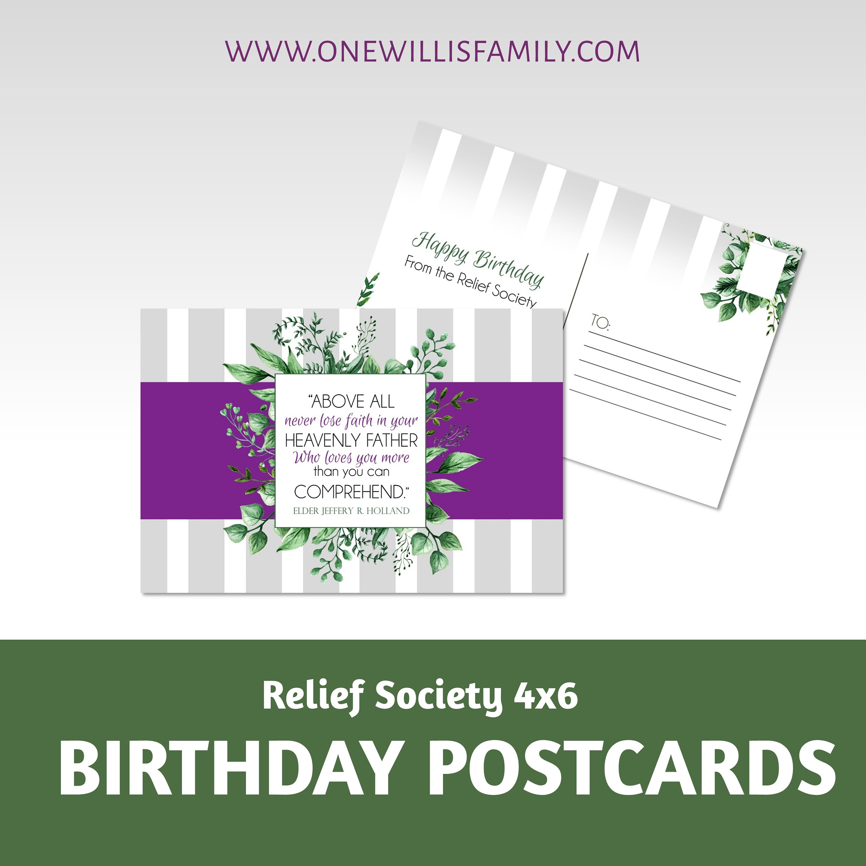 Relief Society Birthday Postcard: Editable in Adobe Reader and Jpeg ...