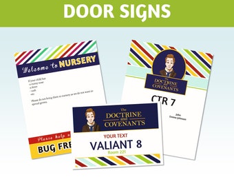 2021 Primary Door Sign Printables:  Doctrine and Covenants, Come Follow Me, Nursery sign