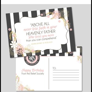 Relief Society Birthday Postcard: Editable in Adobe Reader and Jpeg ...
