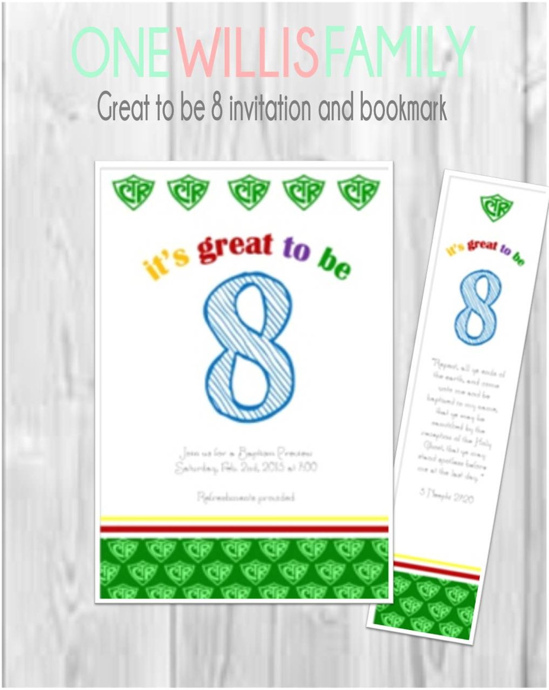 Great to Be 8 Editable Invitation and Bookmark: Baptism Preview ...