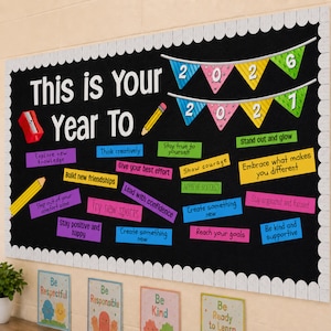 Mural de boas-vindas para a volta às aulas | Kit para mural de sala de aula | Decoração de boas-vindas | Decoração de sala de aula para imprimir | Modelo faça você mesmo no Canva