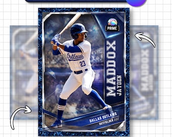 Plantilla editable para tarjeta de novato de béisbol / Tarjeta coleccionable deportiva juvenil (descarga digital)