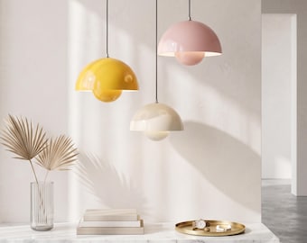 Handcrafted Dome Pendant Light, Scandinavian Mid Century Modern Hanging Lamp