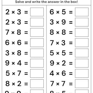 10 Printable Multiplication Worksheets | 1st, 2nd & 3rd Grade Math Practice | A4 US Letter PDF