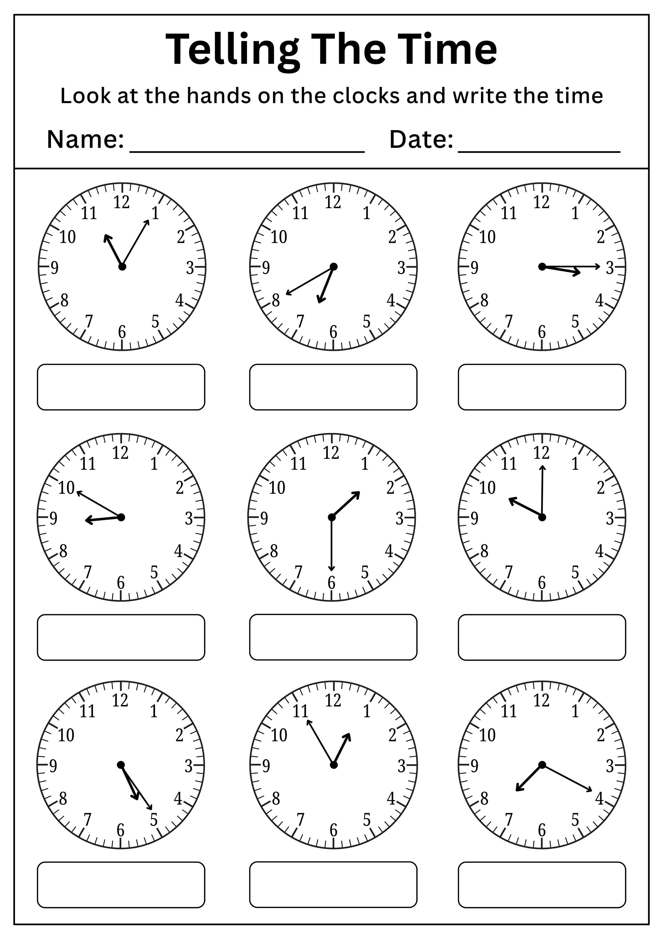 10 Printable Telling Time Worksheets | Read Analog Clocks | Mixed ...