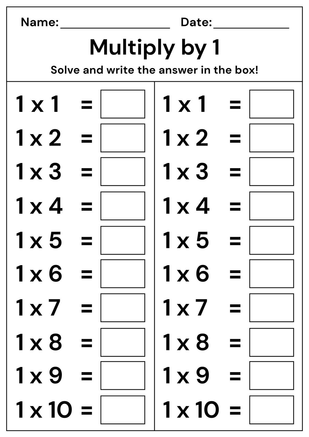 Activity Pags For Grade R Multiplication Tables 1-12 Worksheets – 1st, 2nd, 3rd Grade Math ...