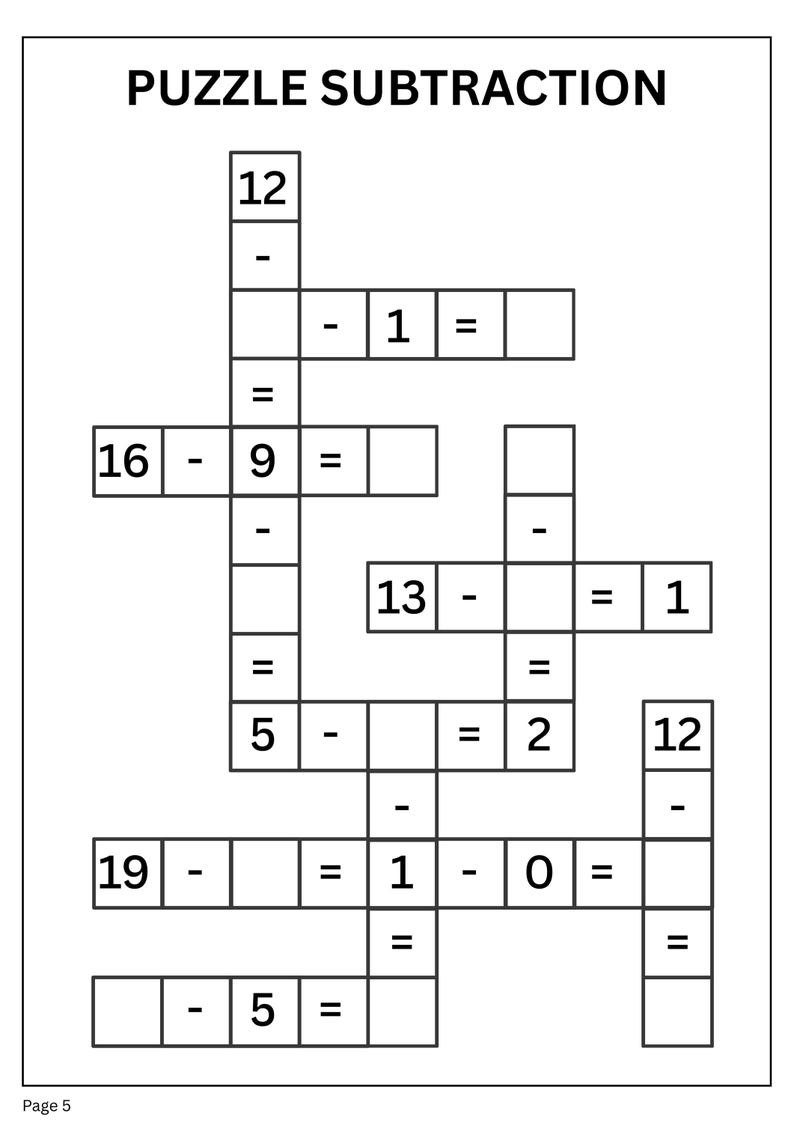 10 Printable Subtraction Puzzle Worksheets | Subtraction Within 20 ...