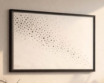 Japandi Wabi-Sabi Polka Dot Print Matte Canvas Framed
