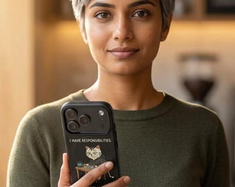 Weary Cat "I Have Responsibilities. Unfortunately." Tough Magnetic Case | Funny Phone Case