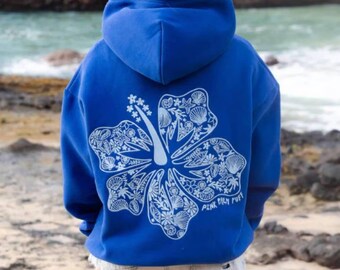 Sudadera con capucha bordada Pink Palm Puff, jersey Everything Comes In Waves, regalo para hija