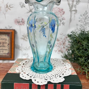 Blue Fenton Vase - Etsy