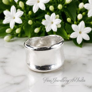 Chunky Dome Ring i 925 Sterling Silver – Boho Wide Band Statement Smycken