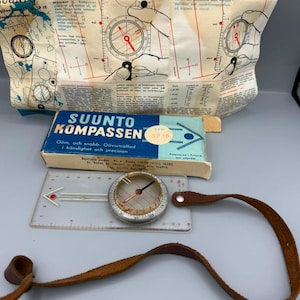 Vintage Suunto SP16 Compass Made in Finland with Box & Instructions Working Navigation Compass Orienteering Gear