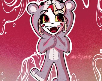 Cache-couche ours chibi Charlie Morningstar ~ Décalcomanie en vinyle Kiss-Cut
