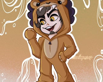 Grenouillère Adam Chibi Lion ~ Décalcomanie en vinyle Kiss-Cut