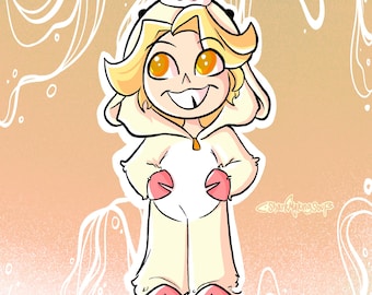 Grenouillère Abel Chibi en agneau ~ Décalcomanie en vinyle Kiss-Cut