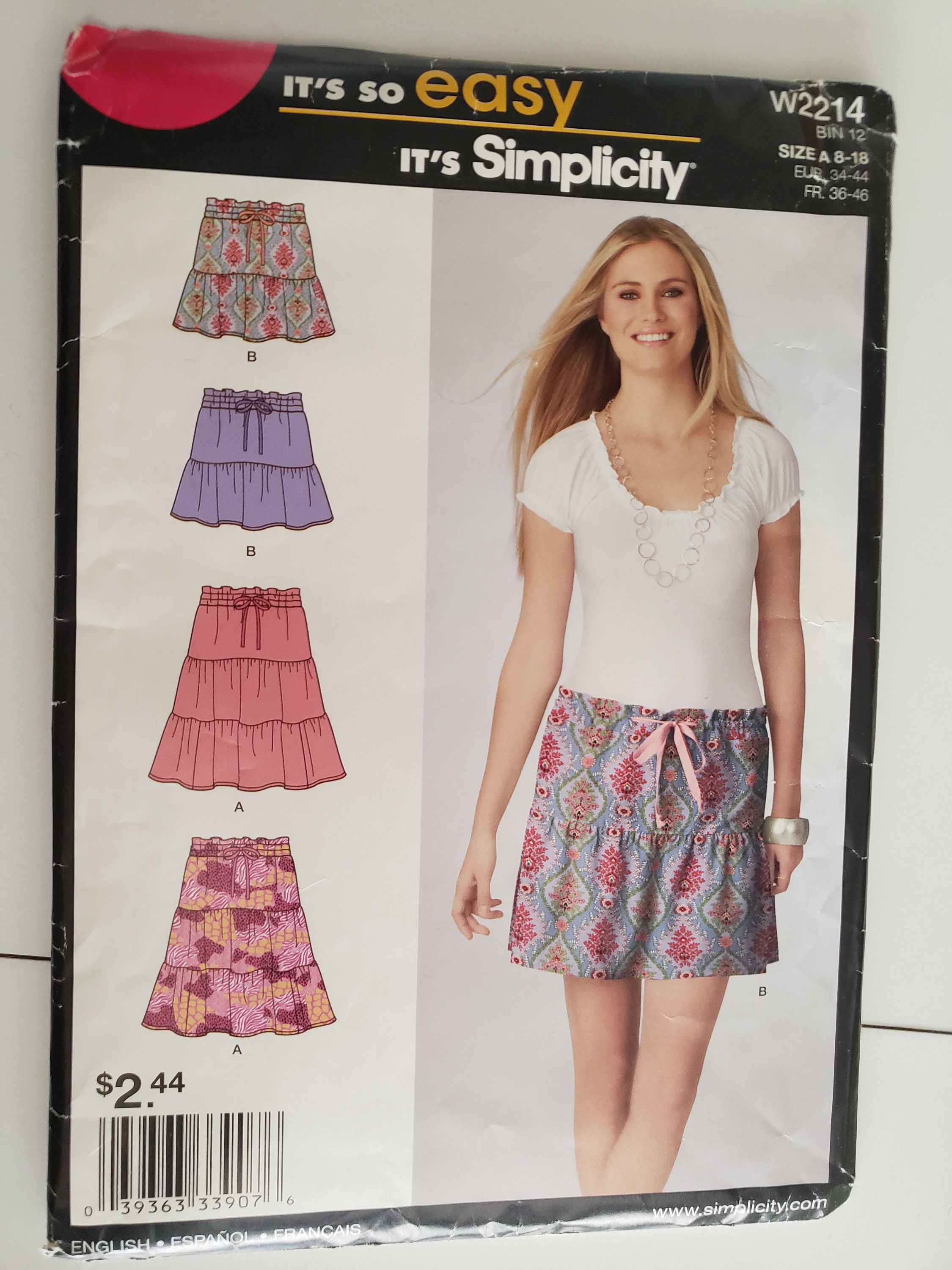 SIMPLICITY SEWING PATTERN SKIRT 2 LENGTHS MISSES' EASY SIZE 8-18 # 2312