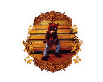 Kanye Bear Graduation Sticker: Vinyl Decal for Laptops, Water Bottles (Glossy Finish)