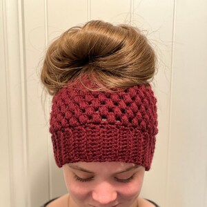 Messy bun beanie