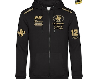 Hoodie met rits, Ayrton Senna, jaren 90, John Player, LOTUS F1 + 3 gratis stickers.