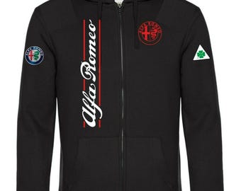 Sudadera con capucha y cremallera Alfa Romeo, réplica, Fórmula 1, + 3 pegatinas de regalo, unisex, regalo, poliéster-algodón