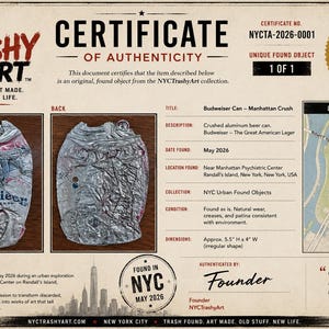 NYCTrashyArt – “Manhattan Crush” | Original Found Object | Certificate of Authenticity Included
