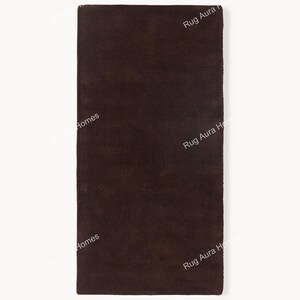 Minimalist Solid Brown Hand Tufted Rug | Modern Luxury Area Rug For Living Room image 6