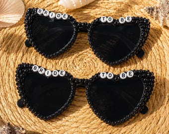 Personalized Bride To Be Sunglasses,Custom Bride Pearl Sunglasses,pearl sunglasses bride,Bride Heart Sunglasses,Bridal Shower,Sunglasses