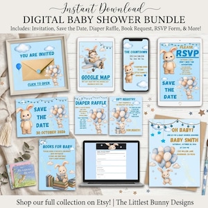 Baby Shower Website Template Canva, Editable Invitation, RSVP Form, Countdown Timer, Google Maps Bundle