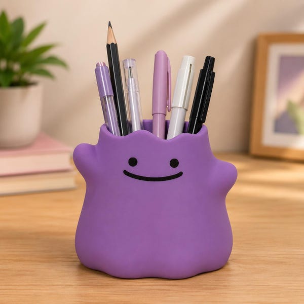 Porte-stylo Ditto, organiseur de bureau, porte-crayons Pokopia, décoration de bureau imprimée en 3D, cadeau anime, accessoire gamer, support pour étudiant
