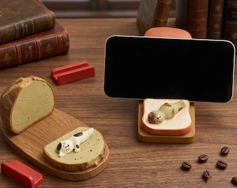Supporto per cellulare in resina a forma di gatto addormentato, decorazione da scrivania, regalo per amanti dei gatti