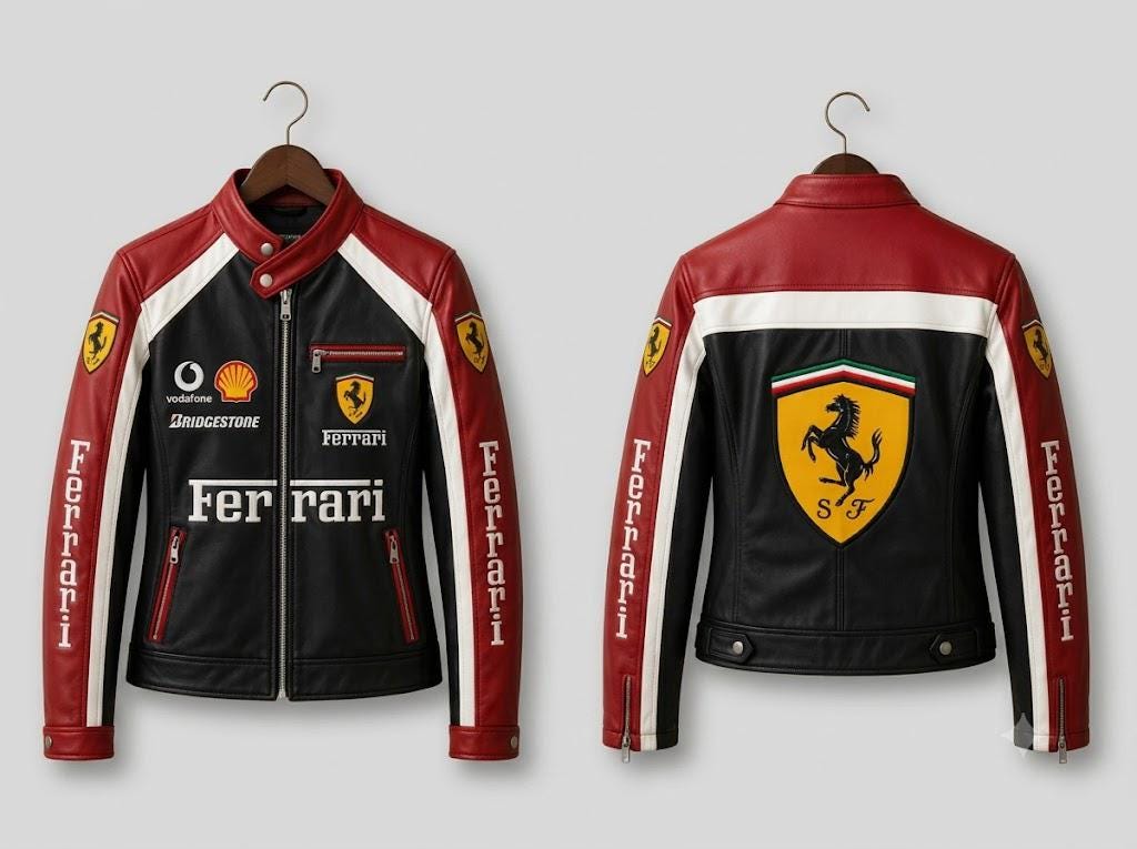 Leather Jacket Ferrari - Etsy