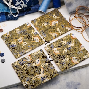 Posavasos de algodón y lino, posavasos aislantes hechos a mano, estampado floral y de patchwork vintage, mantel individual textil, regalo original hecho a mano