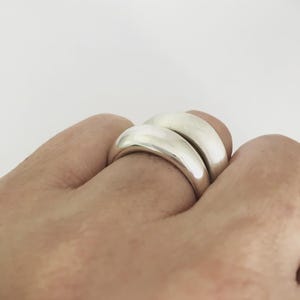 Sterling Silver 2set Chunky Dome Stacking Ring Set – Boho Triple Band Jewelry