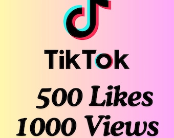 500 curtidas e 1000 visualizações no TikTok | Curtidas e visualizações rápidas para vídeos | Serviço digital para redes sociais