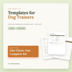 Dog Trainer Business Kit, Client Intake, Training Plan, Behavior Tracker (Instant Download) | Pet Business Starter Kit