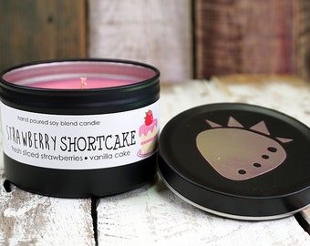 Strawberry shortcake hand poured soy blend candle