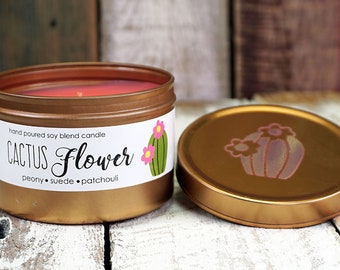 Cactus Flower hand poured soy blend candle