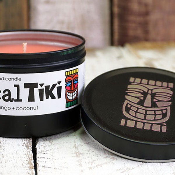 Tropical Tiki hand poured soy blend candle