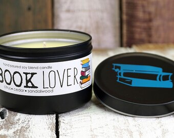 Book Lover hand poured soy blend candle